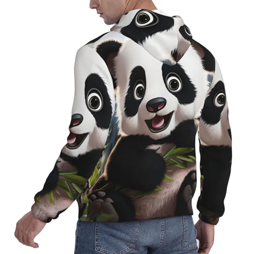 Men's Fleece Pullover Hoodie Long Sleeve Hooded Cute panda Sweatshirt Casual Shirts With Pockets4