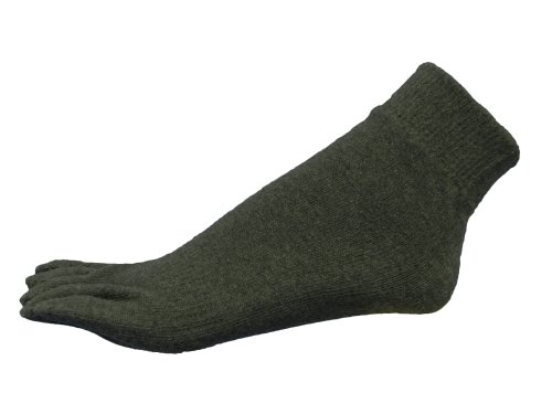 COUVER Charcoal 5 Finger Women's Stick Ankle Toe Sock Winter Use, (1 Pair)