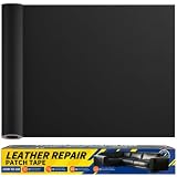 GELAISI Leder Reparatur Set Schwarz für Sofa und Möbel, Repariert Haustierkratzer und Risse, 40 x 100 cm Kunstleder Selbstklebend, Reparaturset mit Lederflicken für Autositze und Taschen