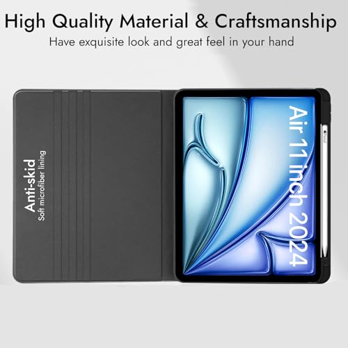 Image of Robustrion Case Cover for iPad Air 11 inch M4 / M3 / M2 (2024 /2025) / iPad Air 5th Generation Cover / 4th Gen 10.9 inch with [Pencil Holder Right Side] [Auto Sleep Wake] Folio Cover Case - Ocean Blue