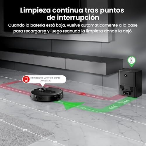 Proscenic Robot Vacuum Cleaner with Mop, 8000Pa Strong Suction, Up to 8 Weeks of Hands Free Cleaning, Smart Obstacle Avoidance, Lidar Navigation, APP/Remote/Voice Control, for Floors Carpets - Image 8