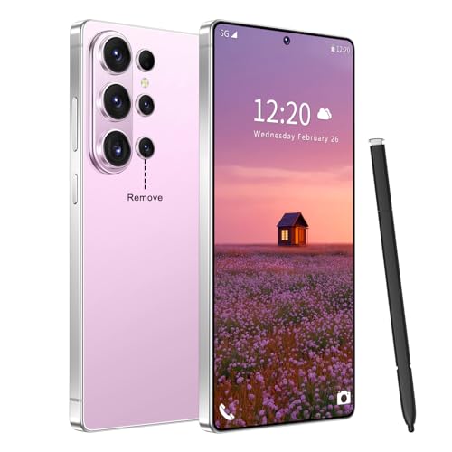 BAOWU I26 Ultra 5G Unlocked Phones, Built in Pen, 7000mAh Long Battery Life Smartphone, 6.99" HD Screen Unlocked Cell Phone, 16+512GB Phone for Android15, Face ID/Fingerprint Lock/Dual SIM/GPS (Pink)