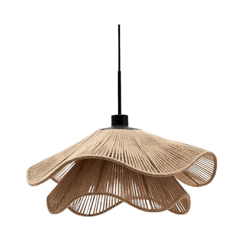 Lampe suspendue en rotin pour remplacer un éclairage trop agressif
