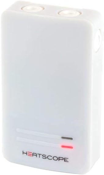 Англед view of the white HEATSCOPE Smartbox with red indicator light