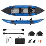 GYMAX Inflatable Kayak, 12.5Ft 507lbs Tandem Kayak with 2 Aluminum Paddles, 2 Padded Seats...