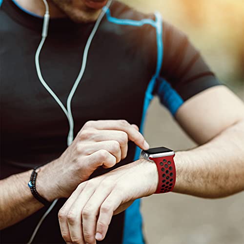 Image of Lerobo Sport Band Compatible with Apple Watch Band Ultra 49mm 45mm 44mm 42mm 41mm 40mm 38mm for Men Women,Soft Silicone Breathable Strap Sport Band for iWatch Ultra 2 SE Series 9 8 7 6 5 4 3 2 1