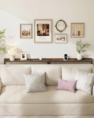 Image of VASAGLE 39.4 inch Console Table Set of 2, Couch Tables with Outlets for Sofa