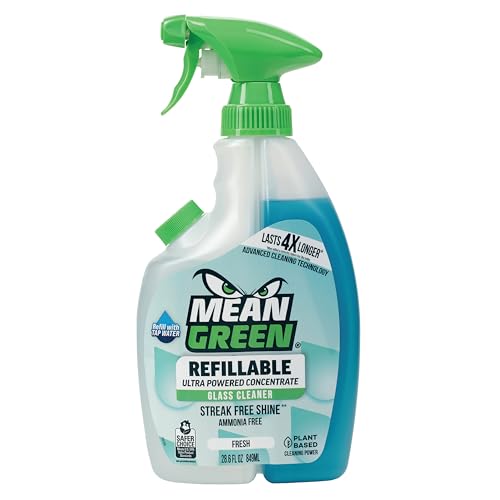 Mean Green Refillable Ultra Powered CONCENTRATE Glass Cleaner, Fresh, 14.3 Ounce