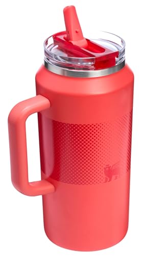 Image of Stanley Quencher ProTour Flip Straw Tumbler with Leakproof Lid 64 oz | Built-In Straw and Handle | Large Capacity for Travel & Sports | Insulated Stainless Steel Cup | BPA-Free | Hot Coral Fade