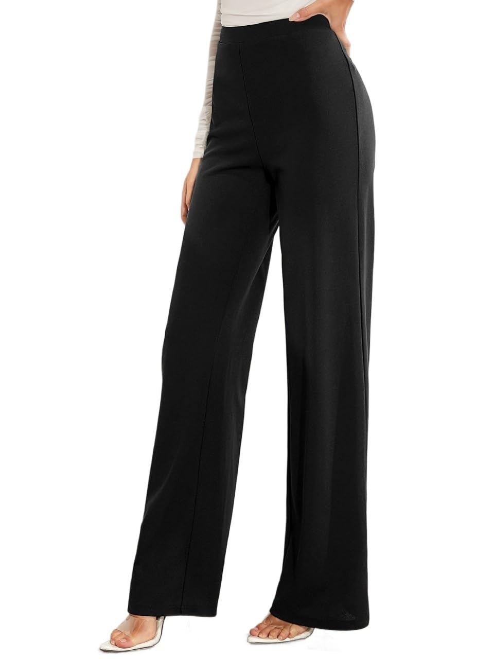 RAISER Womens Business Work Casual Pants Solid High Waist Wide Leg Pants Wide Leg Pants