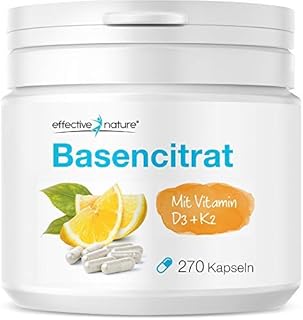 effective nature - Basencitrate - Mit Vitamin D3 & K2 - Natürlicher Verbund mit Zitronenpulver - Zur Unterstützung eines n...