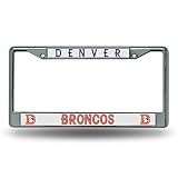 Rico Industries NFL Denver Broncos 12" x 6" Silver Chrome Frame W' Decal Insert Car/Truck/SUV Auto Accessory