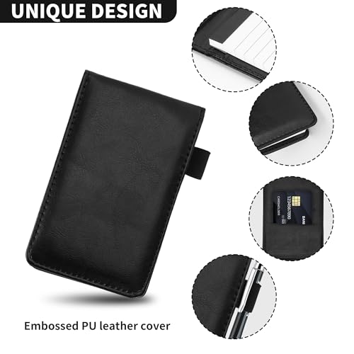 Supports bloc-notes A7 cuir avec recharge papier ligné pour petit carnet de notes de bureau - 3