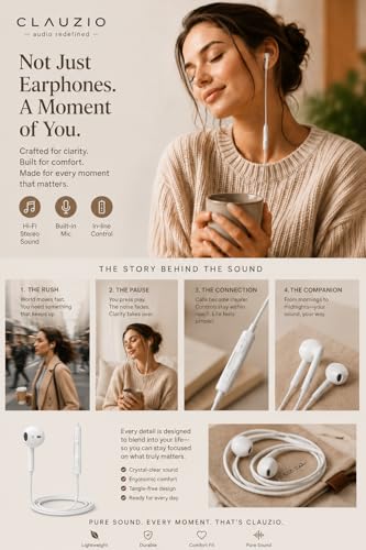 Image of 1-Year Replacement Warranty Wired Earphones for iPhone (Lightning Connector) - in-Ear Headphones with Microphone & Volume Control, Compatible with iPhone 14 /13 /12 /11 /X /XR /SE /8 /7 Series