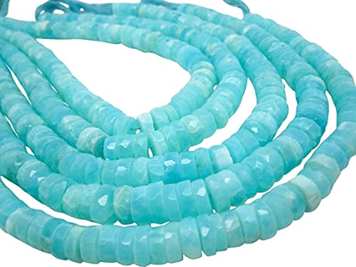Opale bleue véritable en perles Heishi à offrir pour créer un bijou d'anniversaire unique