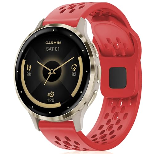 Inhosper �ʋC���o���h Garmin Vivoactive 4S/Vivomove 3S/Venu 3S/Venu 2S�Ή� 18mm �\�t�g�V���R���r���v�X�g���b�v �����p���X�g�o���h Garmin Forerunner 265S/255S/25