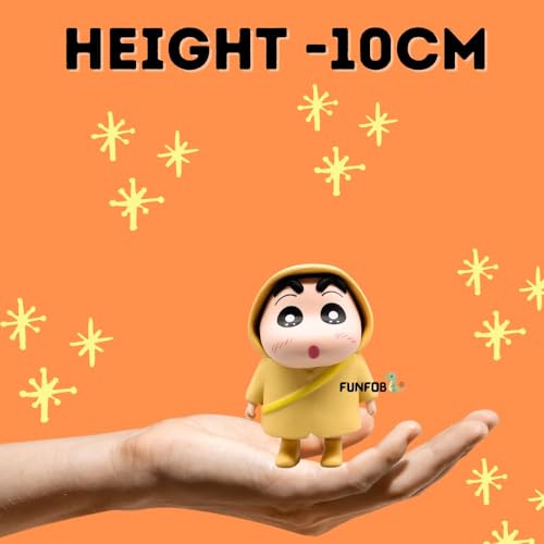 Image of FUNFOB Shinchan Action Figure | Shin chan Figurine Cartoon Figures Toys for Boys & Girls PVC Multicolour (Shinchan Rain Yellow)