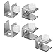 Aexit Cupboard Cabinet Fall Protection Adjustable Threaded Glass Clamps Clip Silver Tone 9mm Safety Clips Thickness 5pcs