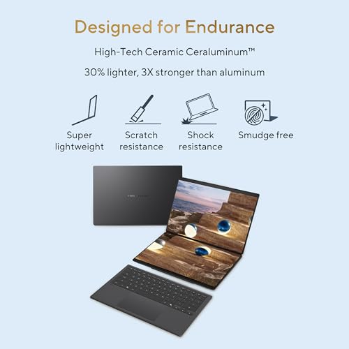 Image of ASUS Zenbook Duo (2026),Smartchoice,Intel Core Ultra 7 (Series 3),32GB RAM,1TB SSD,3K OLED,Touchscreen,14 inch(35.5 cm),Win 11,M365 Basic(1Y),Office 24,Moher Gray,1.65 Kg, UX8407AA-SN183WS,Copilot+ PC
