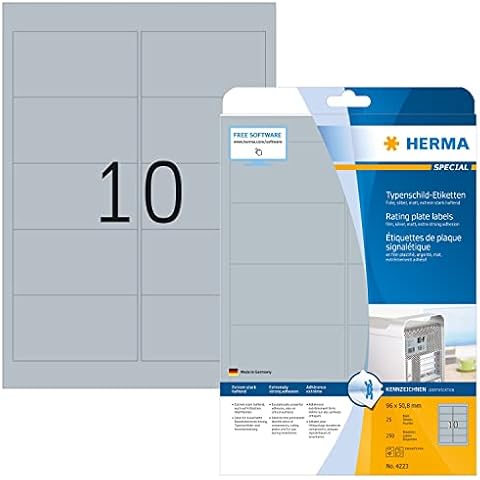 HERMA 4223 Typenschild Folien-Etiketten DIN A4 selbstklebend Cover