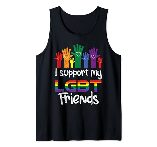 I Support My LGBT Friends Gay Pride LGBTQ Straight Ally Camiseta sin Mangas