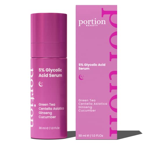 Portion Serum Acido Glicolico Peeling Quimico 5% con Te Verde y Centella Asiática, 30ml - Serum Ácido Glicolico Peeling Facial: Exfolia, Regenera, Cicatriza e Ilumina el Rostro - Glycolic Acid Serum Cover