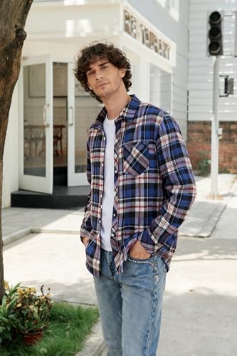 Image of Betusline Boy and Men Button Down Plaid Shirt