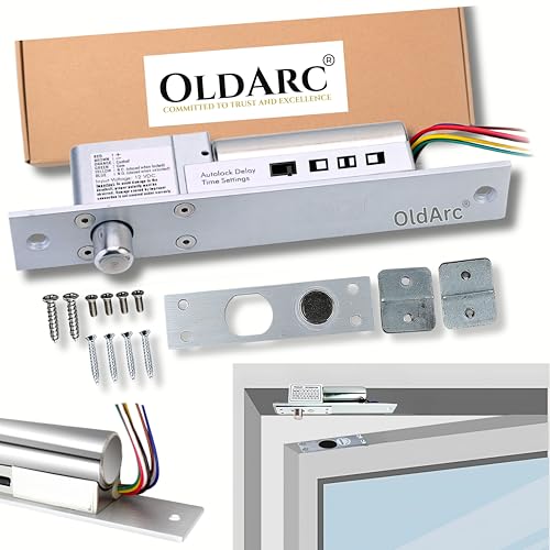 Image of OldArc EL5 Smart Electric Bolt Lock | 5 Wire Autolock Hidden Boltlock with Time Delay & Door Lock Feedback | 12VDC FailSafe Drop Bolt Lock for Metal Wooden Door Electronic Lock for Essl Access Control