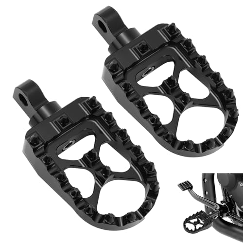 OURONOTO CNC Wide Foot Pegs, MX Foot Pegs Black 360° Adjustable Chopper Bobber Style Fit For Harley Davidson Sportster Iron 883 Fatboy Dyna