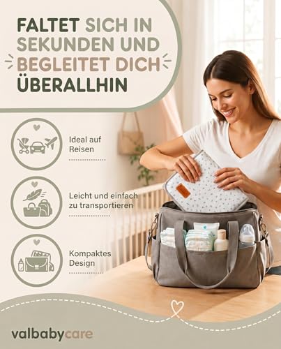 Wickelunterlage Unterwegs Faltbar Wasserdicht Gepolstert Valbaby – Ansicht 2