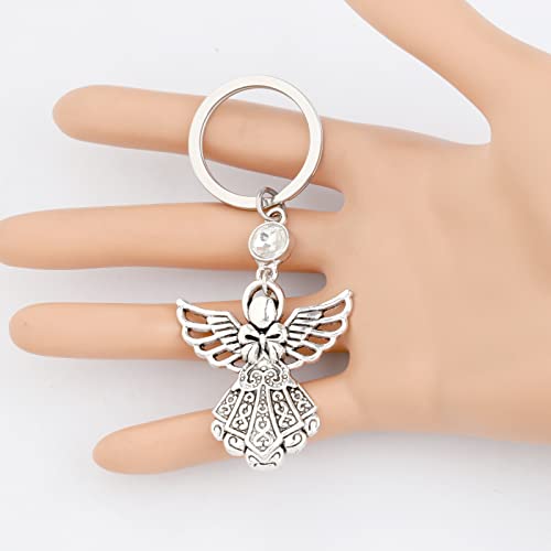Image of FUSTMW Angel Keychain Guardian Angel Gifts Faith Gifts Prayer gifts Blessing Gifts Guardian Angel Charm Key Chain Gifts