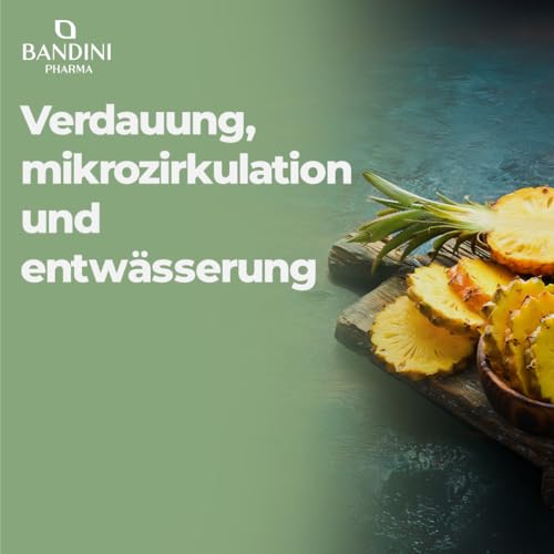 Bandini® Bromelain 10000 F.I.P/g | 5000 GDU/g | Starke Detox Entwässerung | 200 magensaftresistente hochdosierte Tabletten | Reines Natürliches Enzym Ananas Extrakt | 1 Tablette/Tag für 200 Tage – Bild 3