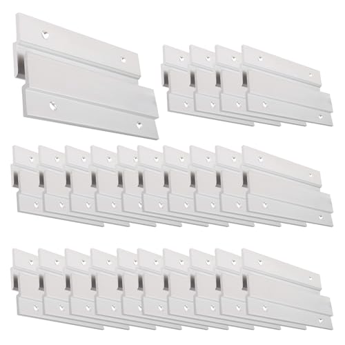 Image of French Cleat Picture Hanger, Aluminum Z Hanger Interlocking Wall Mounting Bracket Hardware Kit Z Clips for Hanging Wall Painting, Mirrors, Panels, Artwork, Cabinet, Whiteboard (4inch-30Pairs)