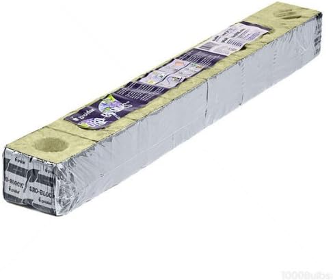 3 x 3 x 2.5 in. Delta 4 - Gro-Blocks with Hole 8 Blocks Per Strip - Grodan RWDM4G