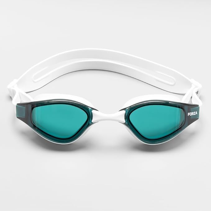 FORZA Lunettes de Natation Standard pour Adultes | Verres Anti-Buée et Protection UV | Lunettes de Natation Étanches avec Ajustement Réglable