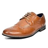 Bruno Marc Men's Florence-1 Brown Leather Lined Dress Oxfords Shoes - 9.5 M US