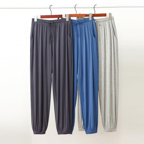 Men's Jogger Sleep Pant With Drawstring Soft Cotton Lounge Bottoms Lightweight Lounge Pant with Pockets Sleep Pants2
