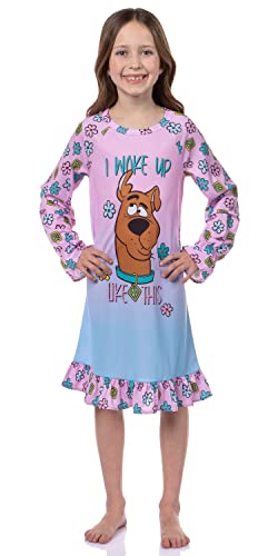 INTIMO Scooby-Doo Girls' I Woke Up Like This Flower Sleep Pajama Dress Nightgown