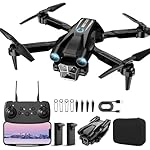 Drone with Camera 1080P HD, Mini Drone for Beginners Kids Adults, RC Quadcopter with 2 Batteries, Carrying Case, Stable Hover, Trajectory Flight, Gravity Control, One Key Take Off/Land, Black