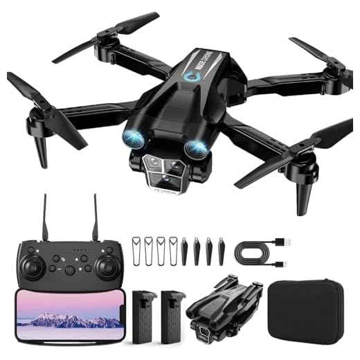 Drone with Camera 1080P HD, Mini Drone for Beginners Kids Adults, RC Quadcopter with 2 Batteries, Carrying Case, Stable Hover, Trajectory Flight, Gravity Control, One Key Take Off/Land, Black