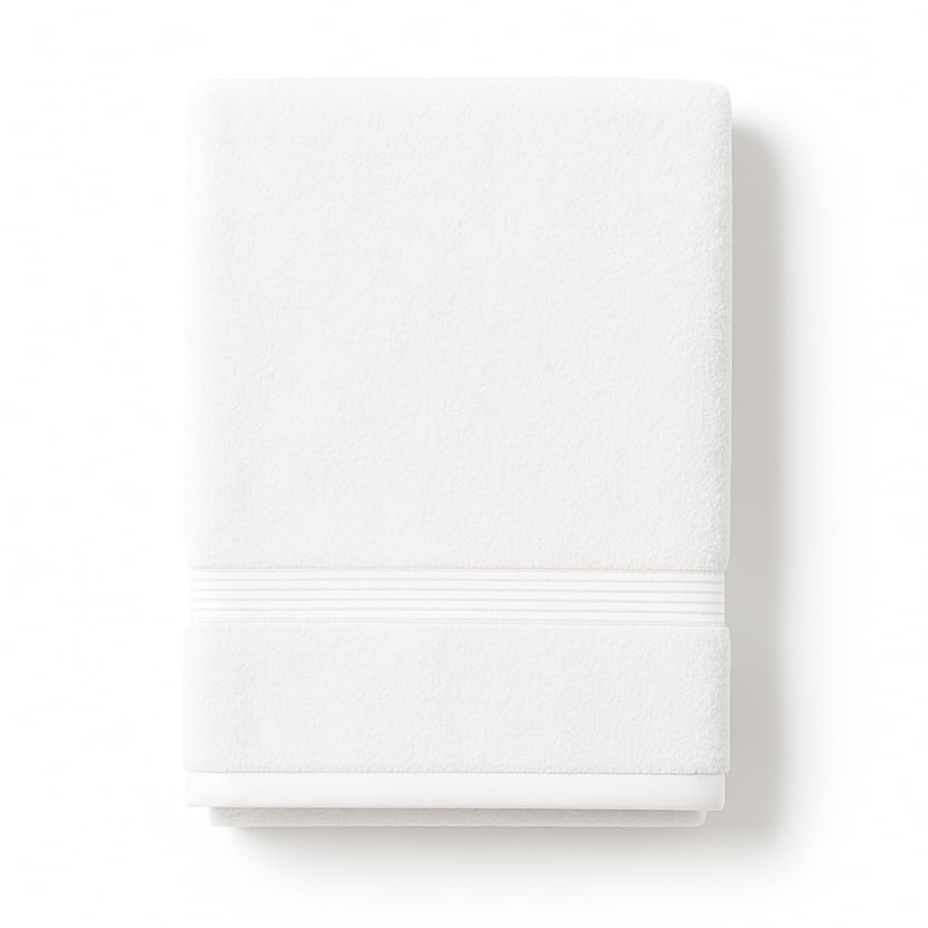 Diamond Tex Premium Jumbo Bath Sheets (600GSM) 100% Egyptian Cotton Super Absorbent Body Warp Beach Towel (100 x 200 cm) Extra Large Bath Sheet Luxury Towel Set (White, Cotton)