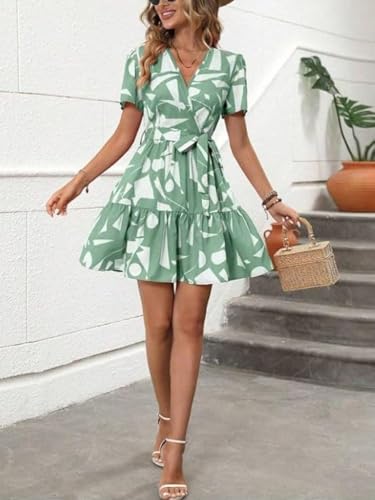 Image of Leriya Fashion Summer Dress for Women - Short One Piece A-Line Midi Dress | Lightweight Vacation Wear & Daily Casual Outfit