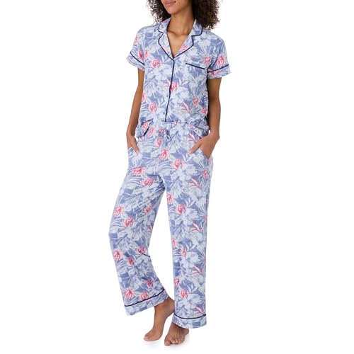 Tommy Bahama - Women's Pajama Set, Short Sleeve Notch Collar Button Down Top with Long Pants for Sleep or Lounge2