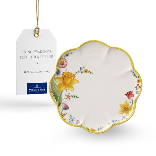 Villeroy & Boch - Spring Awakening Frühstücksteller, Kuchenteller, Osterteller, Osterfrühstücksteller, Ostergeschirr, Oster Teller, Teller Ostern Keramik, Geschirr Frühling, Porzellan
