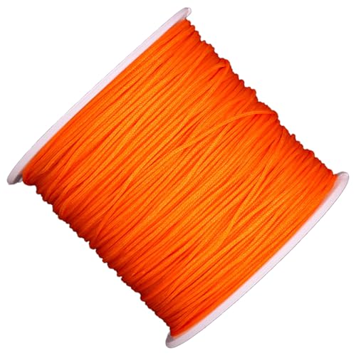 4 cordones de 0,8 mm para hacer joyas, nailon naranja, 50 metros cada uno, cuerda colgante para pulseras y collares