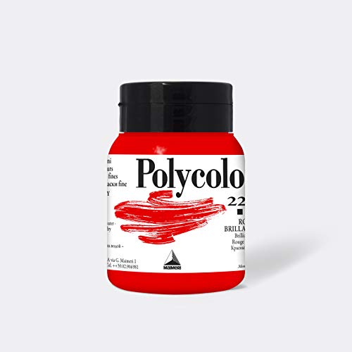 Peinture vinyle Maimeri Polycolor rouge brillant pot 500 ml beaux arts