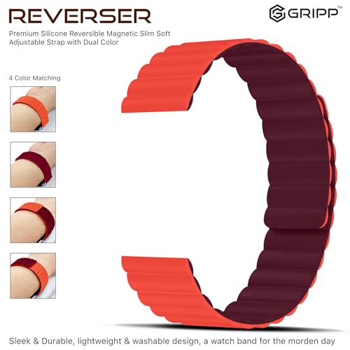 Image of GRIPP Reverser Premium Silicone Magnetic Watch Strap for 40mm /41mm /42mm, Watch Series 11 /10 /9 /8 /7 /6 /5 /4 /3 /2 /1, SE 3 /2 /1, Slim, Lightweight, Adjustable (Watch Not Included)
