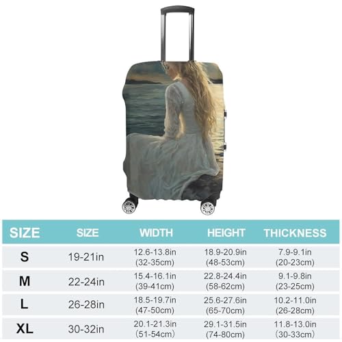 Witch Woman Moon Beach Travel Luggage Cover for Suitcase 19-32 Inches Elastic Washable Baggage Protector2