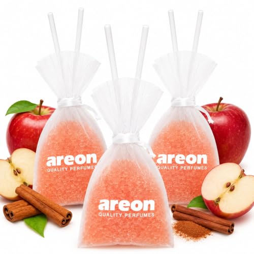 Image of AREON Pearls Apple & Cinnamon Hanging Air Freshener, Quality Perfume Pack 3 | Long Lasting Fragrance - Premium Quality Perfume - Eliminates Unpleasant Odors - Ideal for Car - Home - Office - Wardrobe