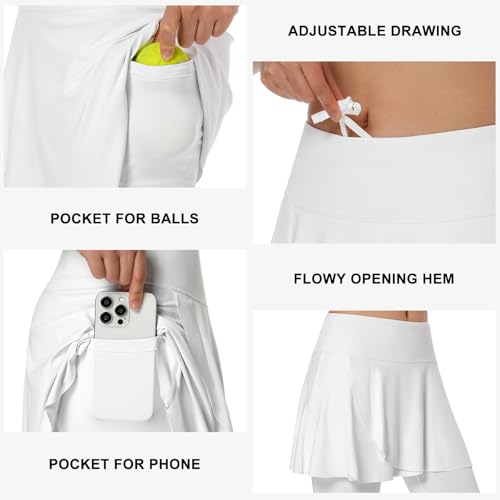 Image of ANIVIVO Skirted Legging for Women, Yoga Legging with Skirts &Women Tennis Leggings Clothes Pockets